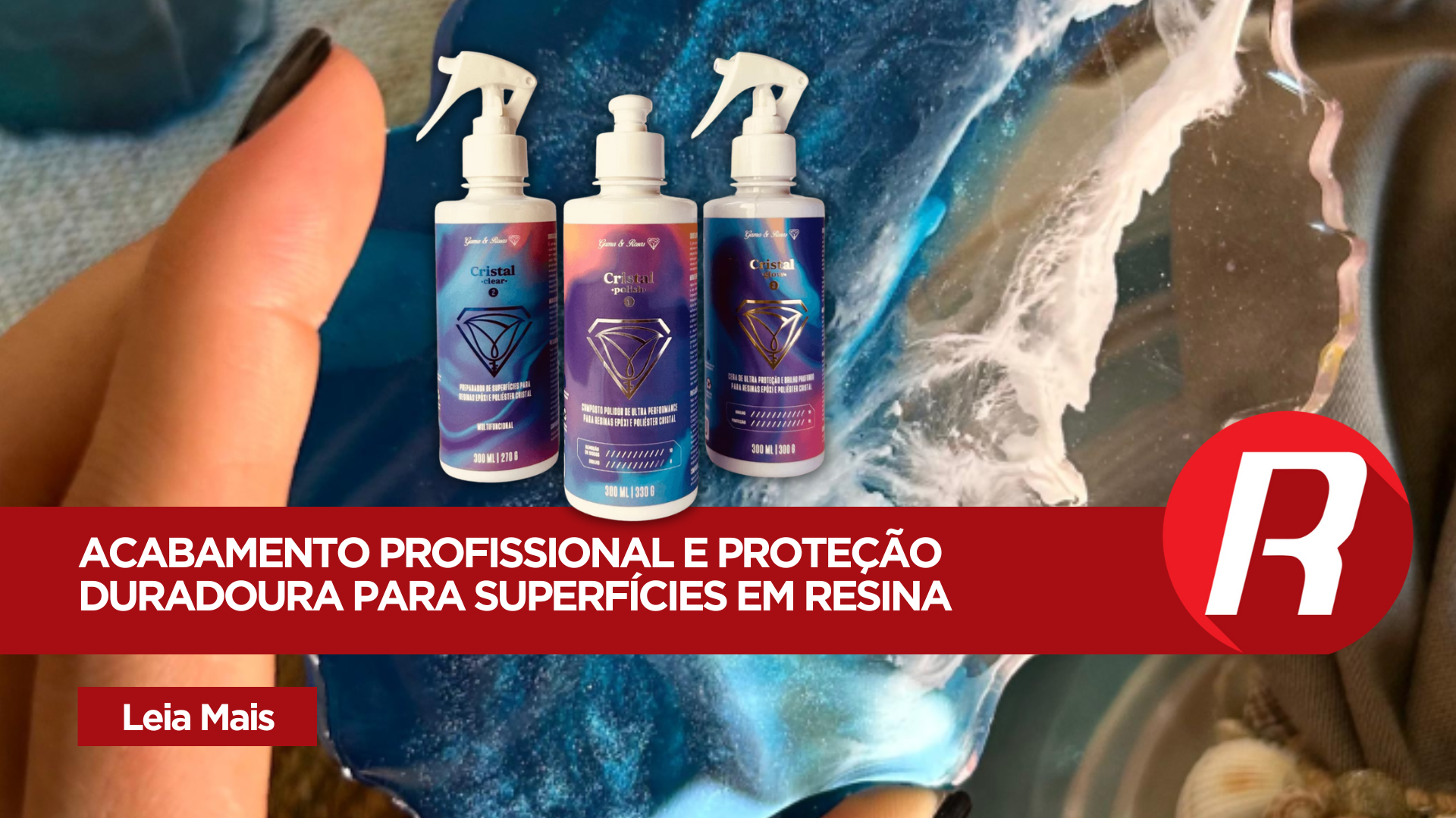 Kit Cristal Polish para Polimento e Proteção: acabamento Profissional para Resina Epóxi e Poliéster